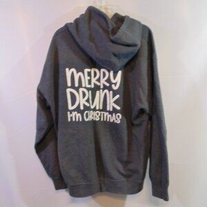 Funny Christmas Grinch Hoodie, Merry Drunk, I'm Christmas Unisex Pullover XL